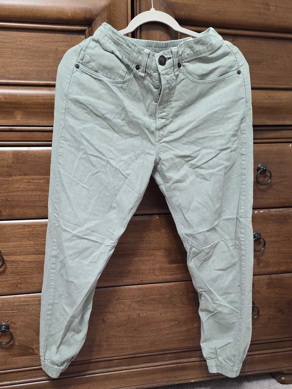 rag & bone sage green elastic waist pants